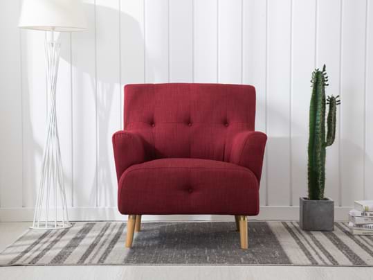 כורסא מעוצבת מבד אדום daniel-500g