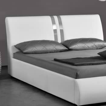 מיטה זוגית מעוצבת 140×190 בריפוד דמוי עור דגם גלי