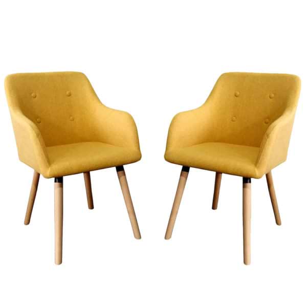 זוג כסאות מעוצבות צהוב ofer-1000