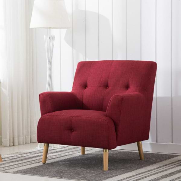 כורסא מעוצבת מבד אדום red-1000