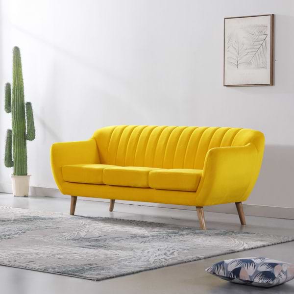 ספה מעוצבת צהובה yellow-1000a