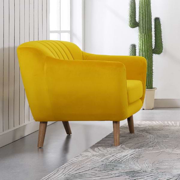 כורסא מעוצבת צהובה yellow-1000b