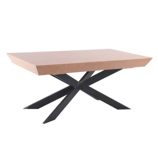 שולחן אוכל מפואר מעץ נפתח 1.8-3.4 מ' עם רגל מתכת דגם ארבל