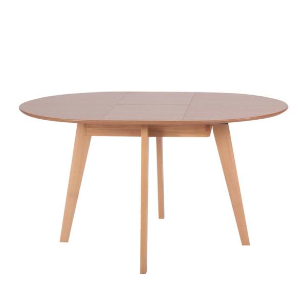 שולחן אוכל עגול 120 ס"מ נפתח ל- 160 ס"מ מעץ מלא משולב דגם גלעד-אלון