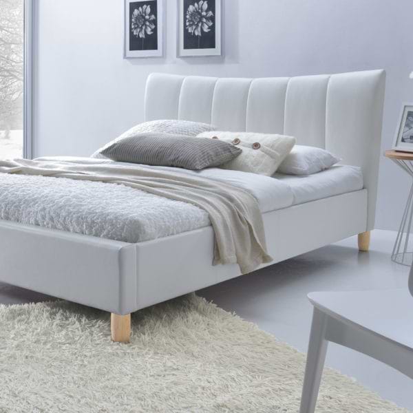 מיטה זוגית 140x190 מרופדת בעיצוב מרשים דגם סנדי