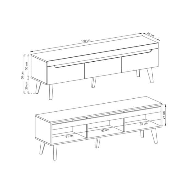 סט מזנון ושולחן מעוצבים בגימור מודרני תוצרת אירופה דגם ארטיס