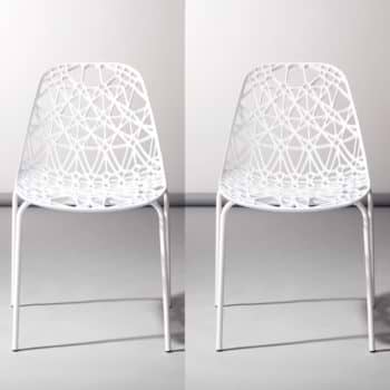 זוג כסאות פלסטיק קשיח דגם דגן – לבן