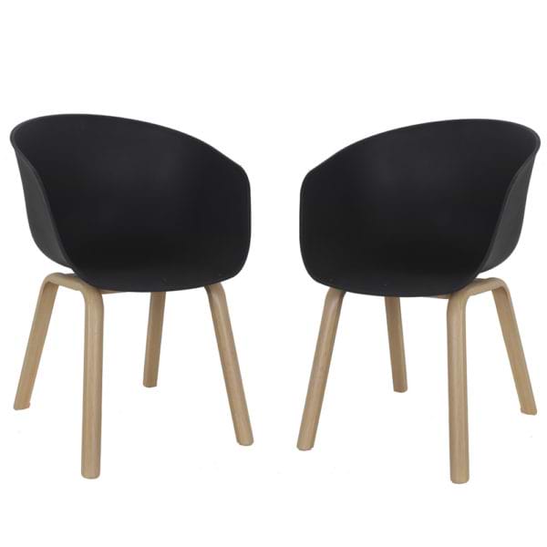 זוג כסאות עיצוב עם רגלי עץ מלא דגם גורן – משלוח חינם!