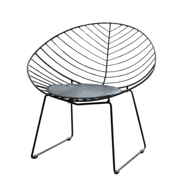 זוג כסאות עיצוב ממתכת עם כרית ריפוד דגם ניצן