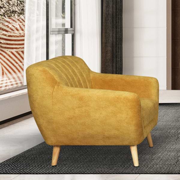 כורסא מעוצבת בעיצוב רטרו עם ריפוד בד רחיץ דגם פורטו