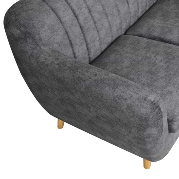 ספה דו מושבית מעוצבת עם קפיצים מבודדים ובד רחיץ דגם פורטו - אפור