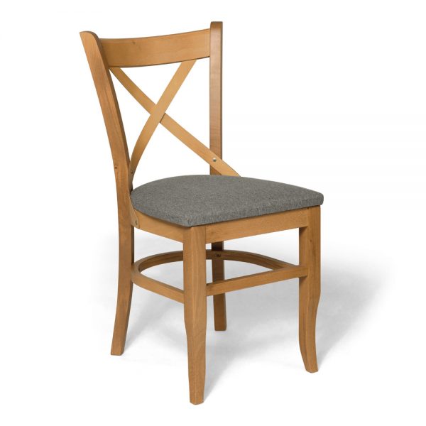 זוג כיסאות אוכל עשוי עץ מלא משולב דגם וינה