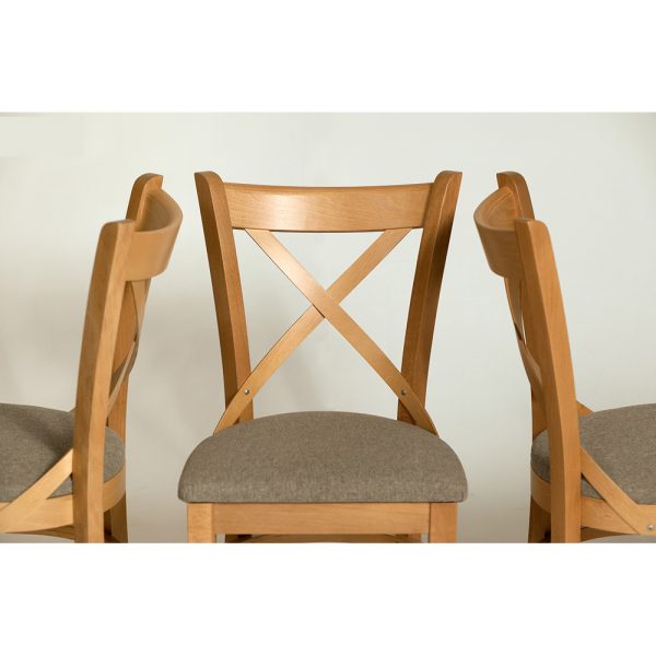 זוג כיסאות אוכל עשוי עץ מלא משולב דגם וינה