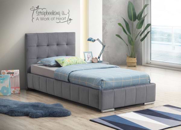 מיטת יחיד 90x190 מרופדת בד קטיפתי דגם ספניש SPANISH