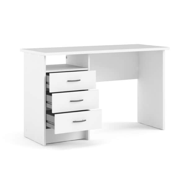 שולחן כתיבה לבן עם שידת מגירות ותא אחסון תוצרת דנמרק דגם מדיסון