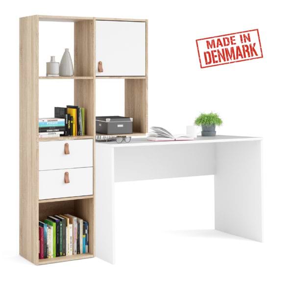 עמדת עבודה עם שולחן כתיבה וספרייה תוצרת דנמרק דגם סמבה