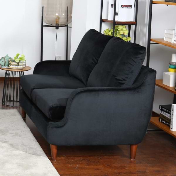 ספה דו מושבית נוחה בעיצוב קלאסי מרופדת בד קטיפתי דגם מסינה-דו