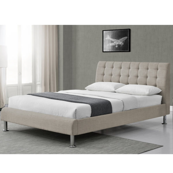 מיטה זוגית מעוצבת 140x200 בריפוד בד דגם דרבי