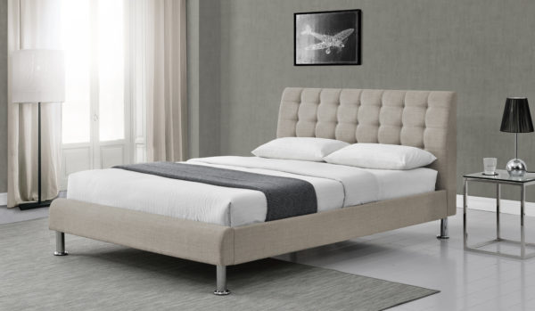 מיטה זוגית מעוצבת 140x200 בריפוד בד דגם דרבי
