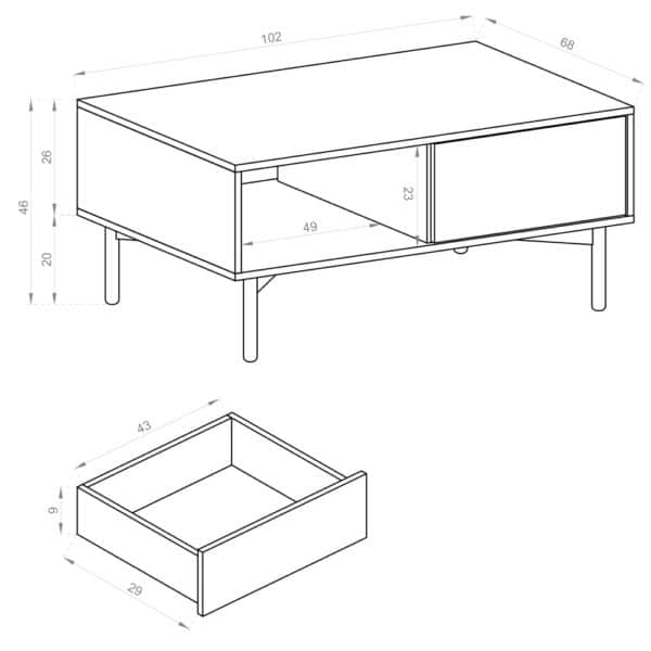 שולחן מעוצב בגימור מודרני תוצרת אירופה דגם איילת