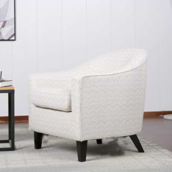 כורסא מעוצבת מרופדת בד עם רגלי עץ מלא דגם איביזה