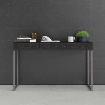 שולחן כתיבה עם מגירות ורגלי ברזל תוצרת דנמרק דגם ענת-שחור