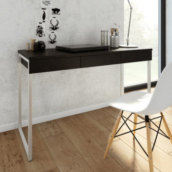 שולחן כתיבה עם מגירות ורגלי ברזל תוצרת דנמרק דגם ענת-שחור