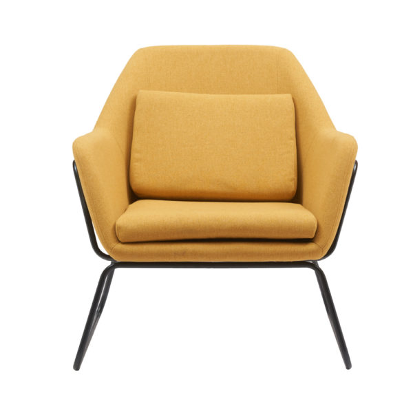 כורסא מעוצבת עם רגלי ברזל דגם ברייטון - צהוב