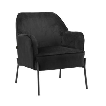 כורסא מעוצבת ונוחה עם רגלי ברזל דגם יורק – שחור