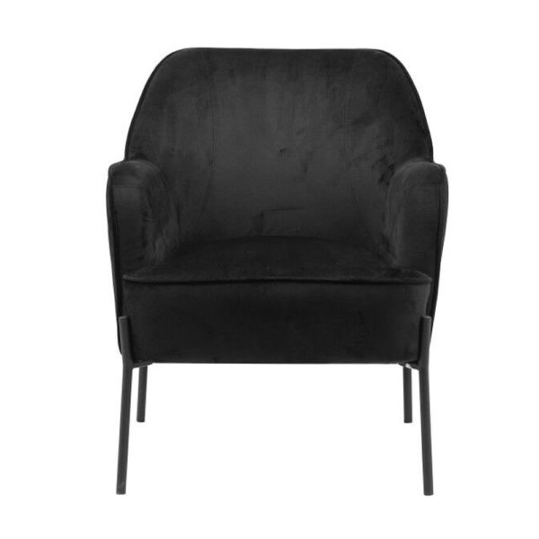 כורסא מעוצבת ונוחה עם רגלי ברזל דגם יורק - שחור