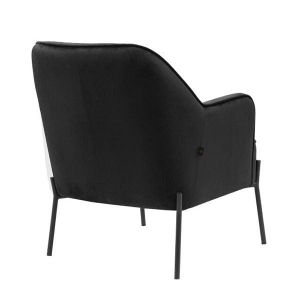 כורסא מעוצבת ונוחה עם רגלי ברזל דגם יורק - שחור