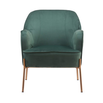 כורסא מעוצבת ונוחה עם רגלי זהב דגם יורק – ירוק-זהב