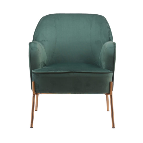 כורסא מעוצבת ונוחה עם רגלי זהב דגם יורק - ירוק-זהב