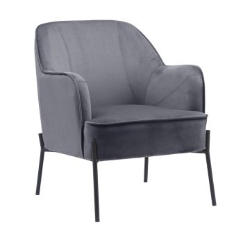 כורסא מעוצבת ונוחה עם רגלי ברזל דגם יורק – אפור