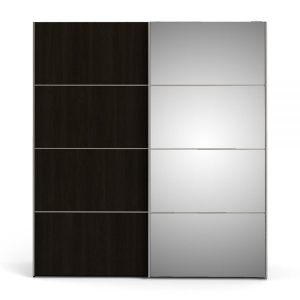 ארון הזזה 180 ס"מ בגוון שחור עם דלת מראה תוצרת דנמרק דגם קופנהגן