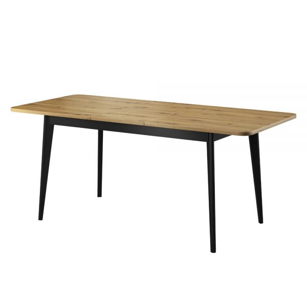 שולחן אוכל 1.4 מ נפתח עם רגלי עץ מלא דגם אסיה-ארטיס