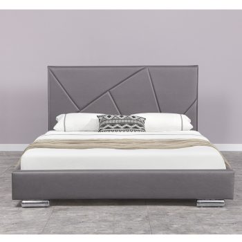 מיטה זוגית מעוצבת 140×190 בריפוד בד רחיץ דגם אביטל