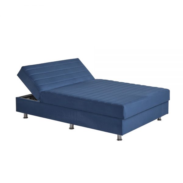 מיטה רחבה לנוער 120x190 עם מזרן עבה וארגז מצעים דגם אביב - כחול
