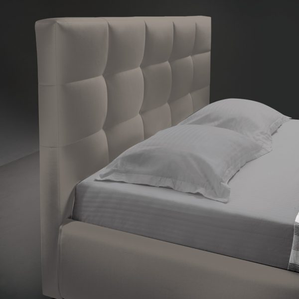 מיטה רחבה 120x190 בריפוד בד קטיפתי עם ארגז מצעים דגם בילי 120