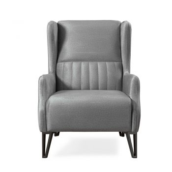 כורסא מעוצבת מרופדת עם בד רחיץ דגם דקר – אפור