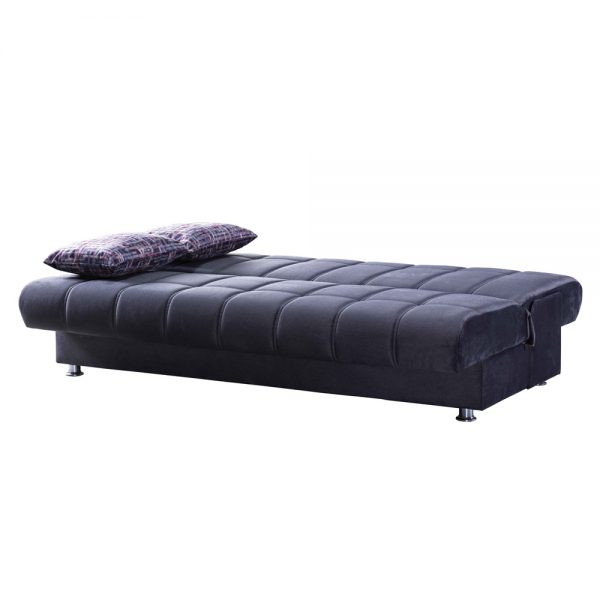 ספה מעוצבת נפתחת למיטה רחבה עם ארגז מצעים דגם קרלו - כחול