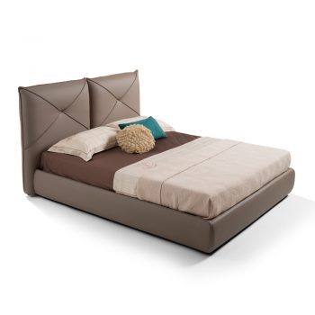 מיטה זוגית יוקרתית 160×200 בריפוד דמוי עור עם ארגז מצעים דגם מירן 160
