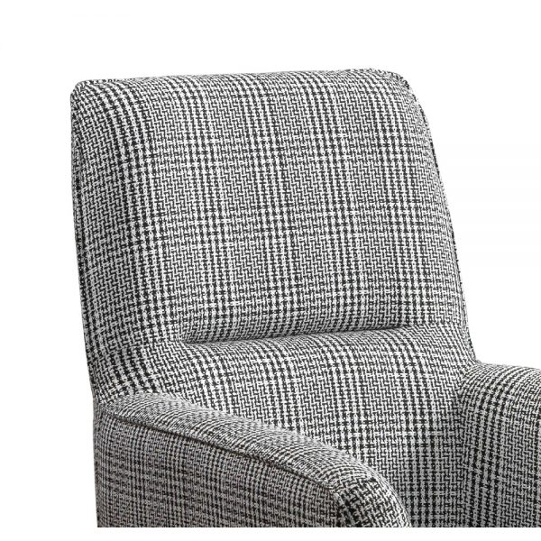 כורסא מעוצבת מרופדת עם בד רחיץ ורגלי ברזל דגם סיאול - שחור-לבן
