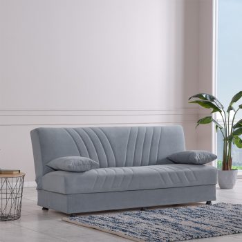 ספה תלת מושבית נפתחת למיטה רחבה עם ארגז מצעים דגם מרבי-אפור