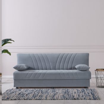 ספה תלת מושבית נפתחת למיטה רחבה עם ארגז מצעים דגם מרבי-אפור