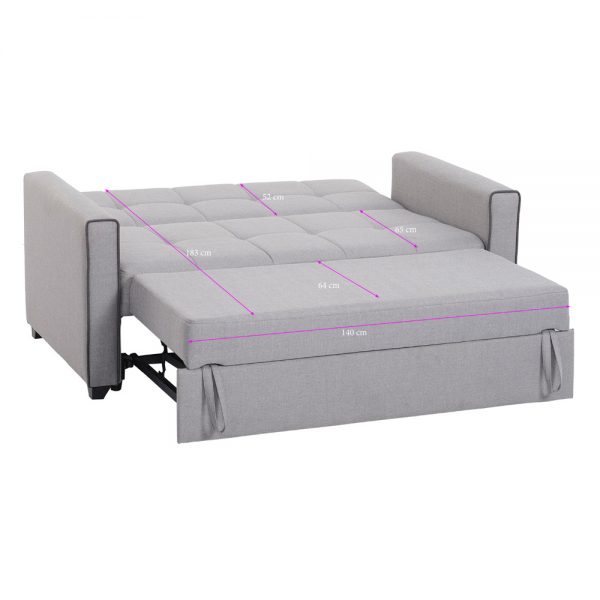 ספה תלת-מושבית נפתחת למיטה זוגית עם ראש מתכוונן דגם מישל + כריות נוי מתנה!