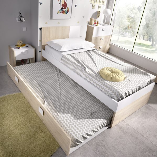 מיטת יחיד מעוצבת עם מיטת חבר תוצרת ספרד דגם מיוזיק