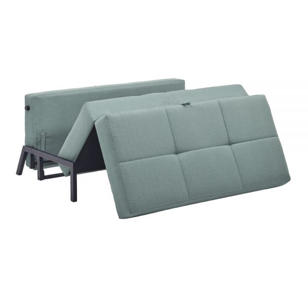 ספה מעוצבת מרופדת בד רחיץ ונפתחת למיטה זוגית דגם לירוי - ירוק