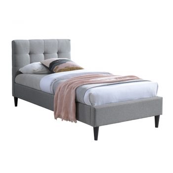 מיטת יחיד 90×190 מרופדת בד עם ראש מיטה מעוצב דגם ארט-90