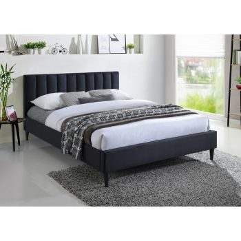 מיטת רחבה 120×190 מרופדת בד קטיפתי עם ראש מיטה מעוצב דגם פולי-120